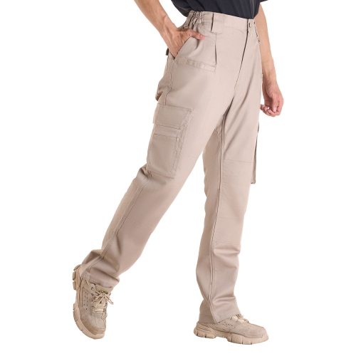 FR Pants for Men, 9 oz 100% Cotton, Flame-Resistant Cargo Pants with Multi-Pockets and Elastic Waist