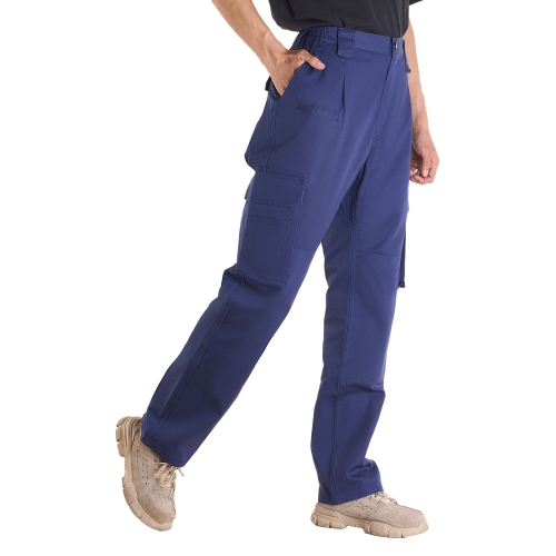 Pantalon RÉSISTANT AUX FLAMMES pour hommes, 9&nbsp;oz 100 % coton, pantalon cargo résistant aux flammes avec poches multiples et taille élastique