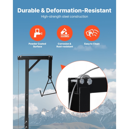 Truck Hitch Game Hoist, 400 lbs Load Capacity,360-Degree Swivel Shaft, Hunting Deer Hoist with 2-inch Receiver