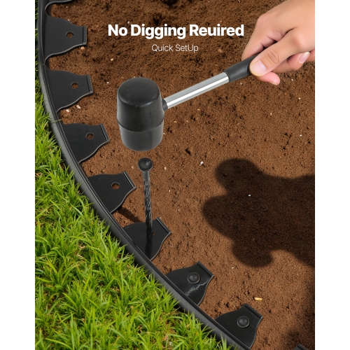 Landscape Edging Border, 10Pcs 6 ft x 1.6 in Plastic Garden Edging with 60 Spikes, Sun-Resistant Flowerbed Borders