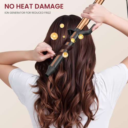 Long Barrel Curling Iron,1 Inch Long Curling Wand for Smooth and Lasting Styling,Ceramic Hair Curler with Heat Settings for All Hair Types