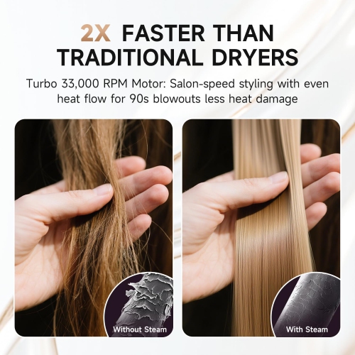 Thermal Brush,2-in-1 Hair Straightener Comb with Adjustable Temperature Setting Hot Comb Straightener for Frizz-Free Sleek Hair Style