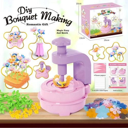 Flower Bouquets Toys, DIY Craft Kits Toys for Kids - Build Your Flower Bouquet, Arts & Crafts for 4 5 6 7 8 Year Toddler Girl, Educational Activity
