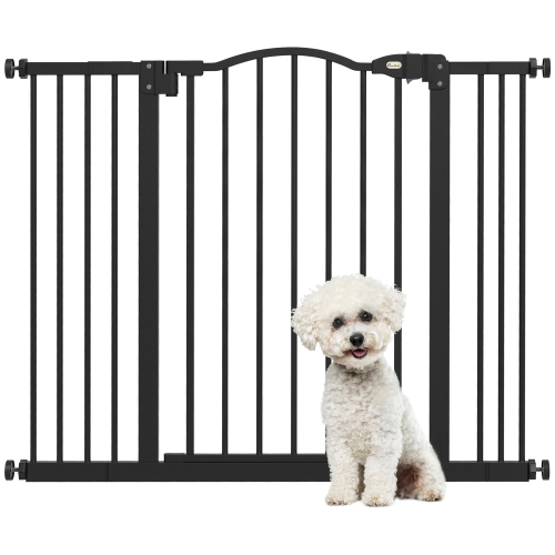PawHut – Barrière pour chiens de 29 à 39&nbsp;po de largeur avec porte, ajustement à pression, fermeture automatique, double verrouillage pour