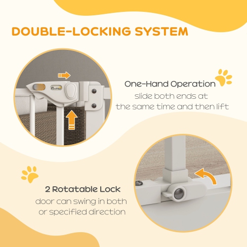 PawHut – Barrière pour animaux de compagnie de 29 à 32&nbsp;po avec porte pour chien et barrière pour l'intérieur des escaliers, barrière de sécurité