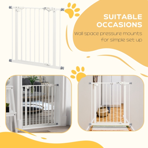 PawHut – Barrière pour animaux de compagnie de 29 à 32&nbsp;po avec porte pour chien et barrière pour l'intérieur des escaliers, barrière de sécurité