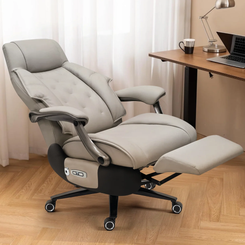 Kinnls Magnus Massage Office Chair with Ventilation and Heating, Genuine Leather Power Recliner Chair with Footrest,Big and Tall Ergonomic Comfy Home