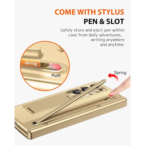 For Samsung Z Fold 6 cases, pen slot cases, screen protectors, and all-in-one drop cases - Gold Electroplated Edges