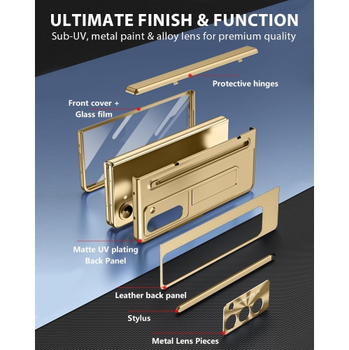 For Samsung Z Fold 6 cases, pen slot cases, screen protectors, and all-in-one drop cases - Gold Electroplated Edges