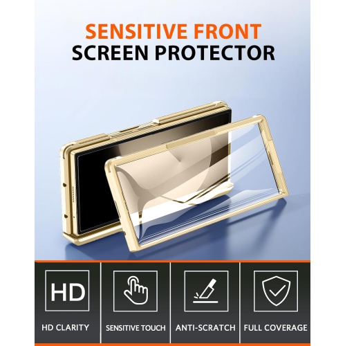 For Samsung Z Fold 6 cases, pen slot cases, screen protectors, and all-in-one drop cases - Gold Electroplated Edges