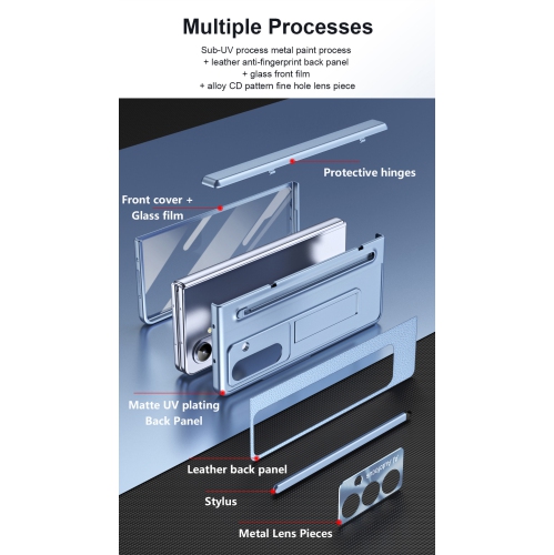 For Samsung Z Fold 7 cases, pen slot cases, screen protectors, and all-in-one drop-proof cases - Rainbow Star Electroplated Edges