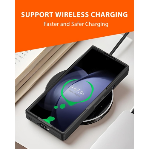 Pour les étuis Z Fold 5 de Samsung, les étuis à fente pour stylo, les protecteurs d'écran et les étuis tout-en-un - bords noirs anti-UV