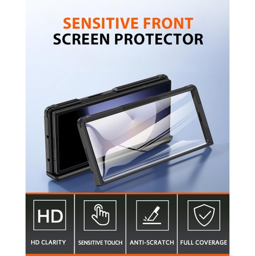 For Samsung Z Fold 6 cases, pen slot cases, screen protectors, and all-in-one drop cases - Black UV Edges