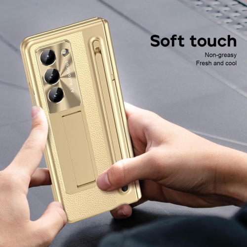 For Samsung Z Fold 4 cases, pen slot cases, screen protectors, and all-in-one drop cases - Gold Electroplated Edges