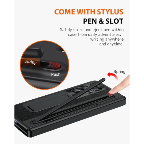 For Samsung Z Fold 4 cases, pen slot cases, screen protectors, and all-in-one drop cases - Black UV Edges