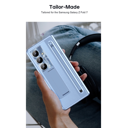 For Samsung Z Fold 7 cases, pen slot cases, screen protectors, and all-in-one drop-proof cases - Blue UV Edges