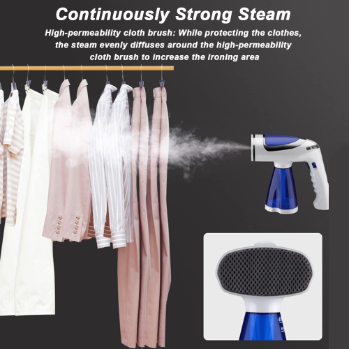 Handheld folding garment steamer 1600W high-power steam iron with three temperature settings for garment ironing/flat ironing/clip ironing, suitable