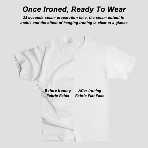 Handheld folding garment steamer 1600W high-power steam iron with three temperature settings for garment ironing/flat ironing/clip ironing, suitable