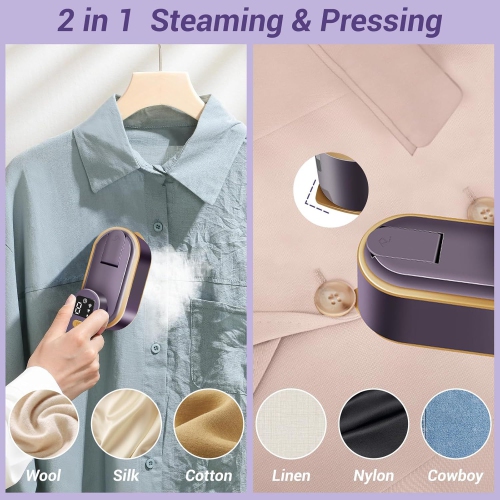 Handheld Garment Steamer Household Small Steam Iron 1200W Large Steam Dry and Wet Dual Ironing Three-speed Temperature Adjustment LED Digital Display