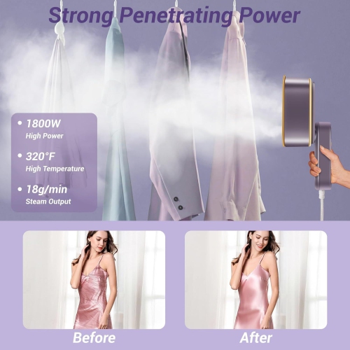 Handheld Garment Steamer Household Small Steam Iron 1200W Large Steam Dry and Wet Dual Ironing Three-speed Temperature Adjustment LED Digital Display