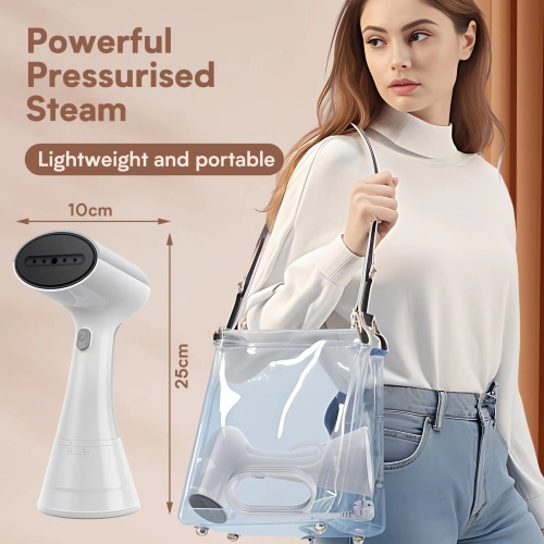 Portable Handheld Garment Steamer with 1000W Supercharged Steam and 220ml Capacity, 20-Second Rapid Heat, 360° Leak-Proof, Suitable for Multiple