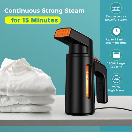 Portable Handheld Garment Steamer, 700W Steam Wet/Dry, 180ml Water Tank, Dual Steam Vents, Powerful Ironing, Suitable for Multiple Fabrics