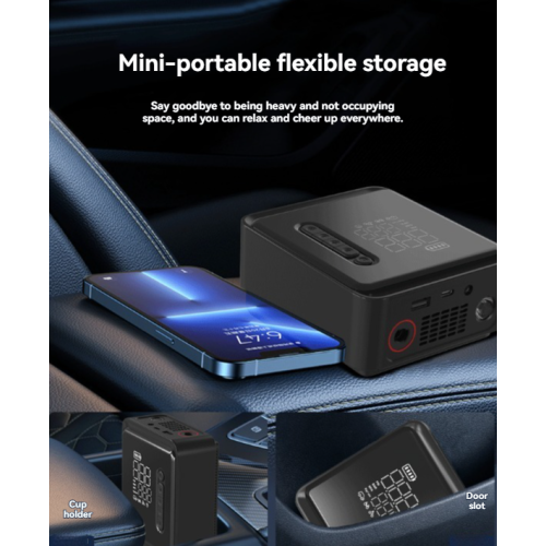 Multifunctional electric air pump with intelligent digital tire pressure display for cars, motorcycles, sports cars, etc. Dual power supply + LED