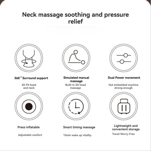 Home smart shoulder and neck massager, hot compress vibration + simulated human finger kneading, relieves work fatigue, suitable for home and office