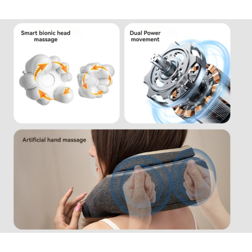 Home smart shoulder and neck massager, hot compress vibration + simulated human finger kneading, relieves work fatigue, suitable for home and office
