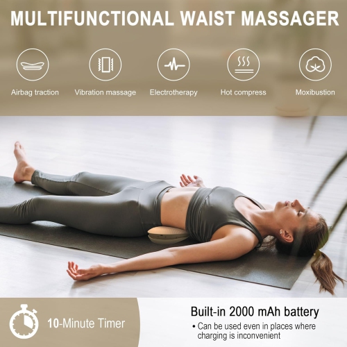 Extension de massage de taille&nbsp;: traction intelligente + massage de pouls + thérapie chaude vibration haute fréquence, soulagement de la