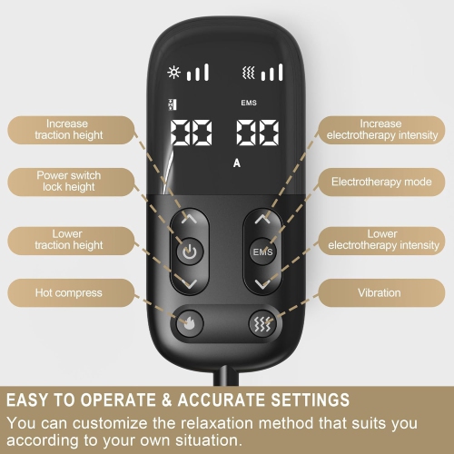 Extension de massage de taille&nbsp;: traction intelligente + massage de pouls + thérapie chaude vibration haute fréquence, soulagement de la