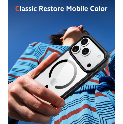 Étui transparent pour iPhone 17 Pro Max magnétique avec protecteur d'écran – Mince protection de qualité militaire contre les chutes, étui