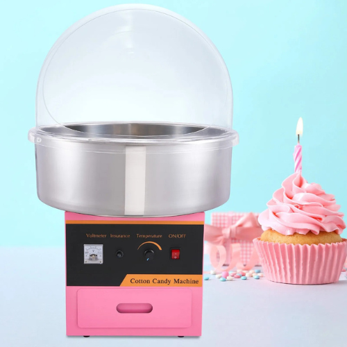 VEVOR MHTJJPZY01 Electric Cotton Candy Machine, 1000W Candy Floss Maker with Stainless Steel Bowl, Sugar Scoop & Cover, Pink