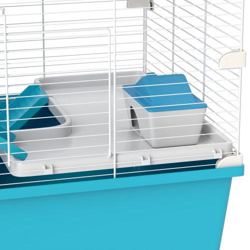 PawHut 32" Hamster Cage, 6 Tier Small Animal Cage with Tunnels and Tubes, DIY Design Gerbil Cage with Hut, Wheel, Food Dish, Water Bottle, Ramps, for