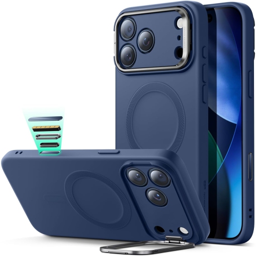 Silicone Case for iPhone 17 Pro – Cloud Series with Stash Stand, Camera Control, MagSafe Compatible, Shockproof Military-Grade Magnetic Protection