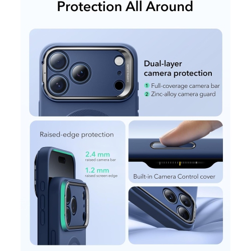Silicone Case for iPhone 17 Pro – Cloud Series with Stash Stand, Camera Control, MagSafe Compatible, Shockproof Military-Grade Magnetic Protection