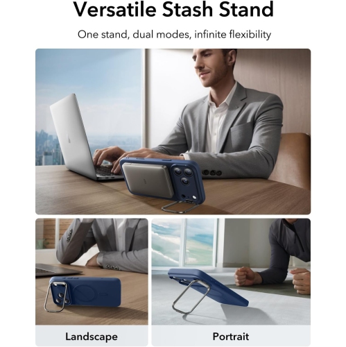 Silicone Case for iPhone 17 Pro – Cloud Series with Stash Stand, Camera Control, MagSafe Compatible, Shockproof Military-Grade Magnetic Protection