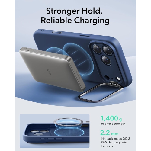 Silicone Case for iPhone 17 Pro – Cloud Series with Stash Stand, Camera Control, MagSafe Compatible, Shockproof Military-Grade Magnetic Protection