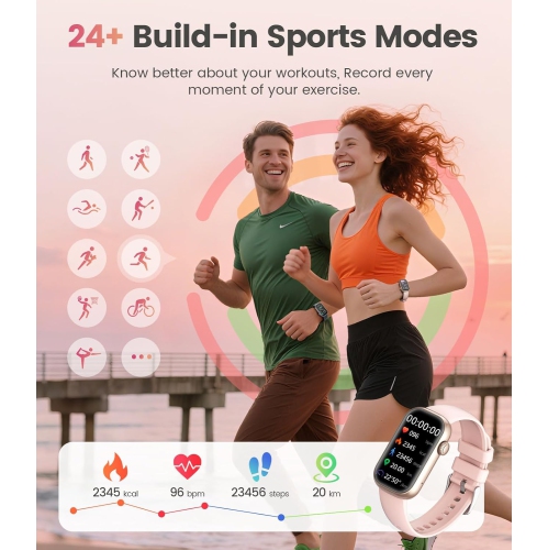 LIGE Fitness Tracker- Smart Watch for Women with 1.47" HD, IP68 Waterproof, 7+ Days Battery, 24+ Exercises Activity Tracker Fitness Watches, Fitness