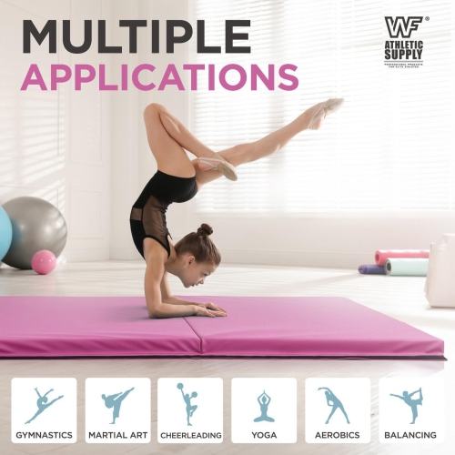 CAPHAUS 10' x 4' 4-Fold Folding Exercise Mat w/Carrying Handles