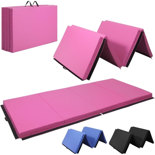 CAPHAUS 10' x 4' 4-Fold Folding Exercise Mat w/Carrying Handles