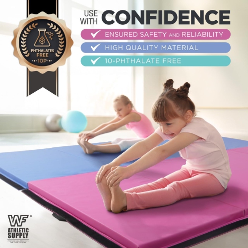 CAPHAUS 10' x 4' 4-Fold Folding Exercise Mat w/Carrying Handles