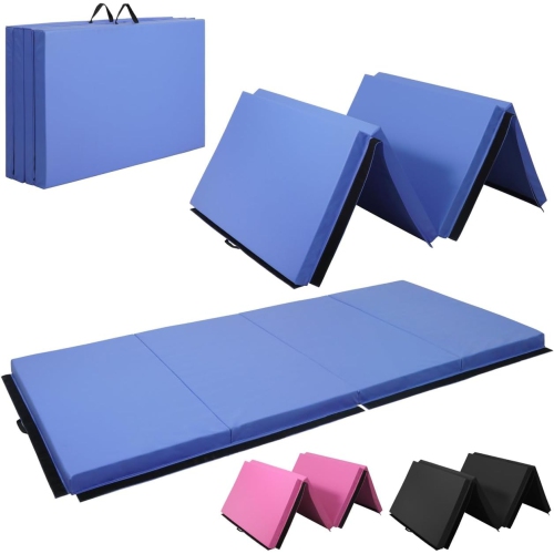 CAPHAUS 10' x 4' 4-Fold Folding Exercise Mat w/Carrying Handles