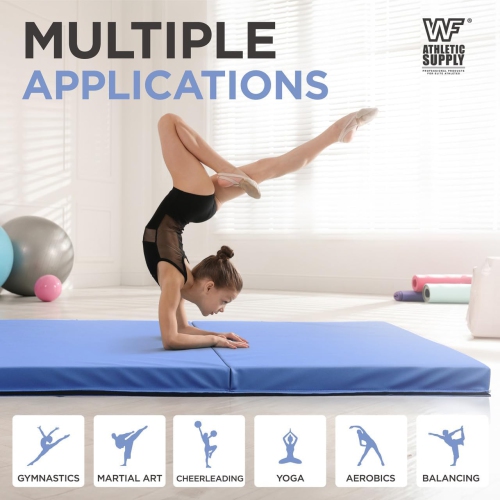 CAPHAUS 10' x 4' 4-Fold Folding Exercise Mat w/Carrying Handles