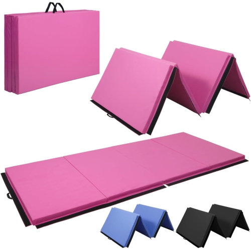 CAPHAUS 10' x 4' 4-Fold Folding Exercise Mat w/Carrying Handles