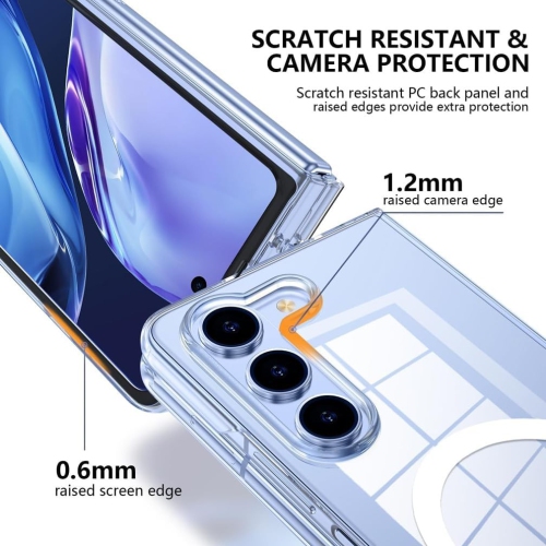 [CS] Hybrid Magnetic Wireless Charging MagSafe Case Back Cover for Samsung Galaxy Z Fold 7, Clear
