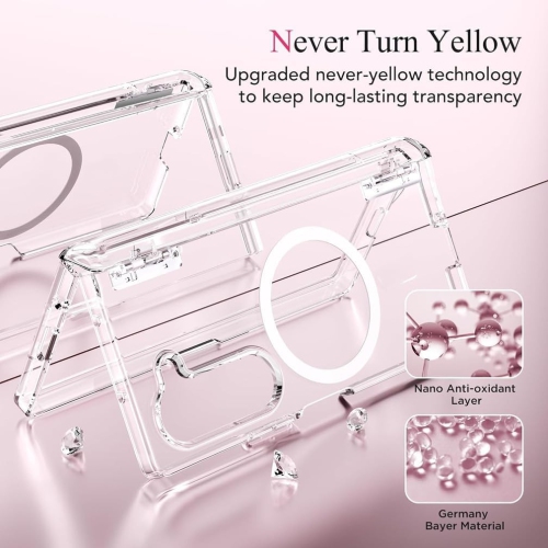 [CS] Hybrid Magnetic Wireless Charging MagSafe Case Back Cover for Samsung Galaxy Z Fold 7, Clear