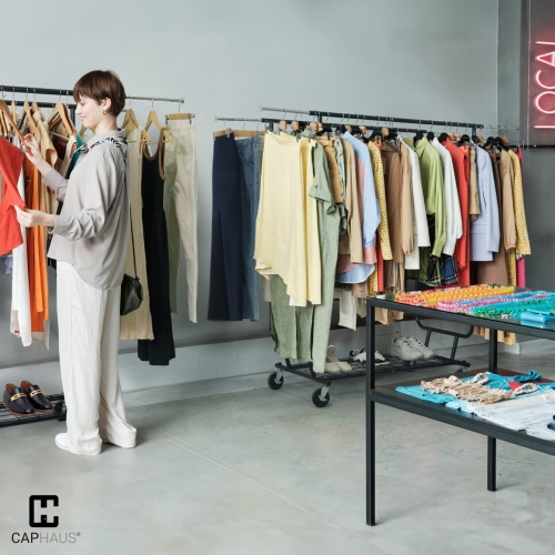 CAPHAUS Heavy Duty Clothes Rack with Double Rods, 660LBS Capacity Rolling Clothing Rack for Hanging Clothes