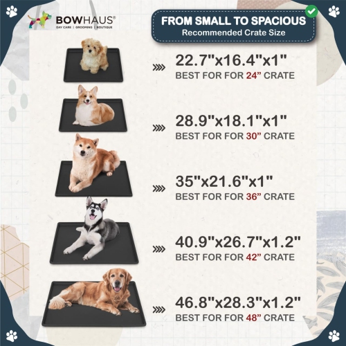BOWHAUS – Moule de rechange pour cage de chien de 46,8-po, plateau en plastique robuste et étanche pour animal de compagnie de 48&nbsp;po, crans à