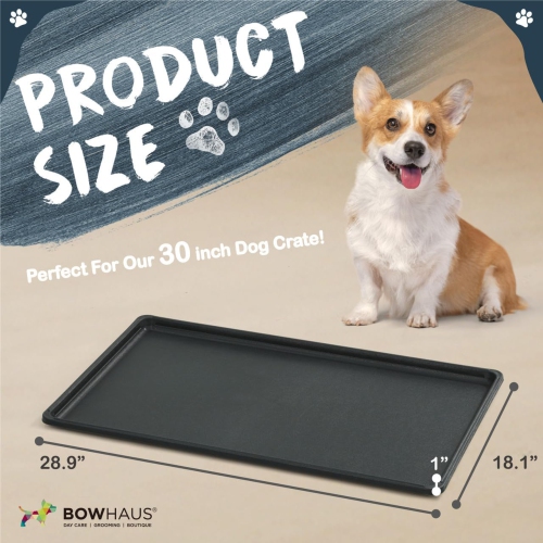 BOWHAUS 28.9-Inch Dog Crate Pan Replacement, Sturdy, Waterproof Plastic Tray for 30-Inch Pet, Rabbit Ferret Critter Kennels, Versatile Pan and Easy